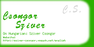 csongor sziver business card